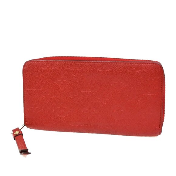 LOUIS VUITTON Zippy Wallet Long Wallet Monogram Empreinte Red - Picture 1 of 13